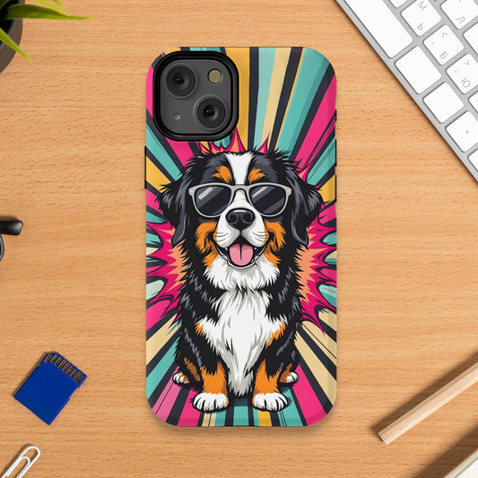 Colorful Dog with Sunglasses on Phone Case product