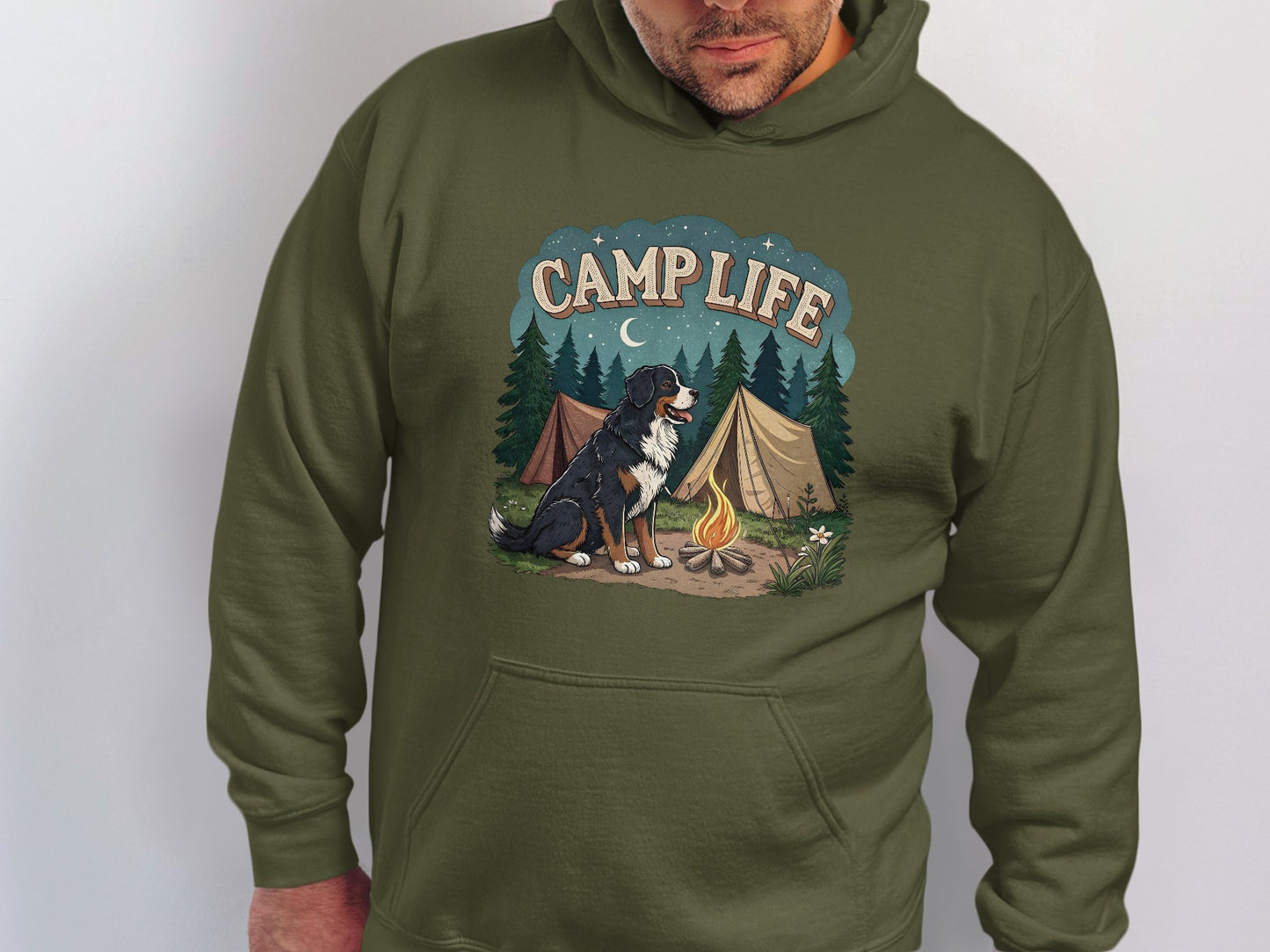 Camp Life Dog And Tent Design Cozy Hoodie product