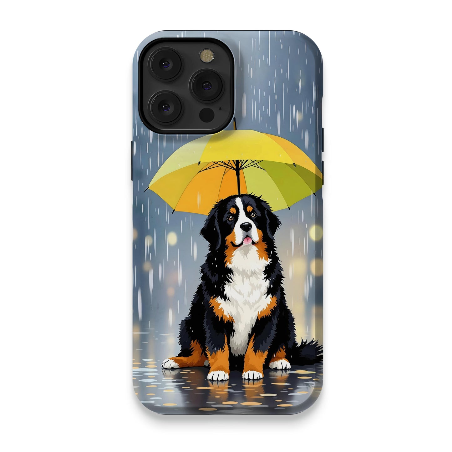 Cute Dog with Umbrella on a Rainy Day Phone Case product type