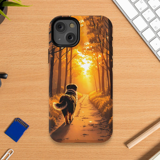 Dog Walking in Forest Artistic Phone Cover product type