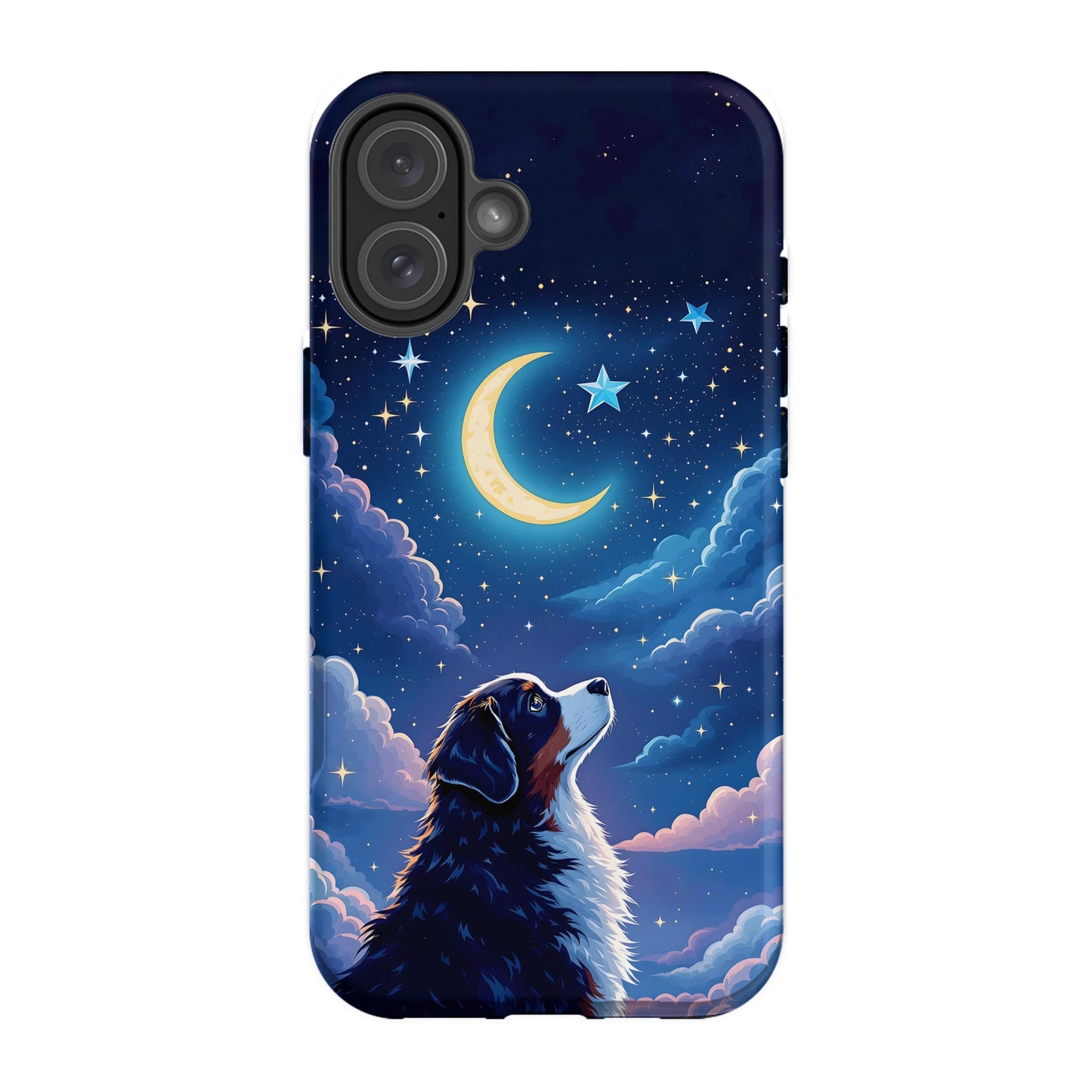 Night Sky Dog Look Moon and Stars Design Phone Case product