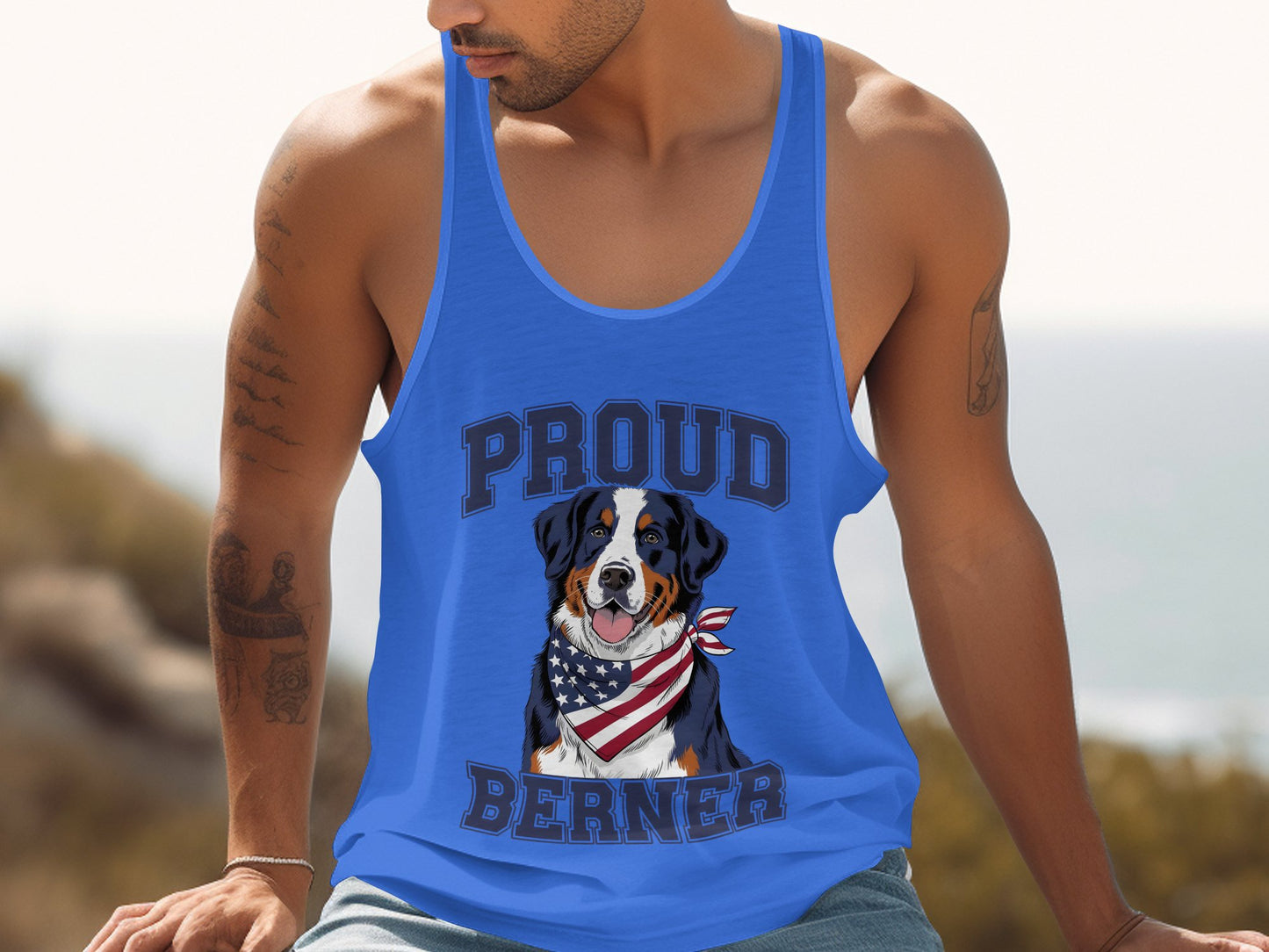 Proud Berner American Flag Tank Top product type
