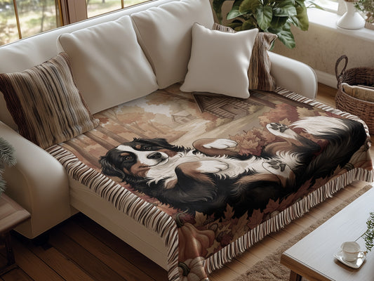 Bernese Autumnal Woods With Pumpkins Blankets