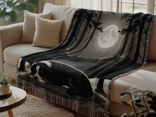 Bernese Mountain Dog Full Moon Blankets