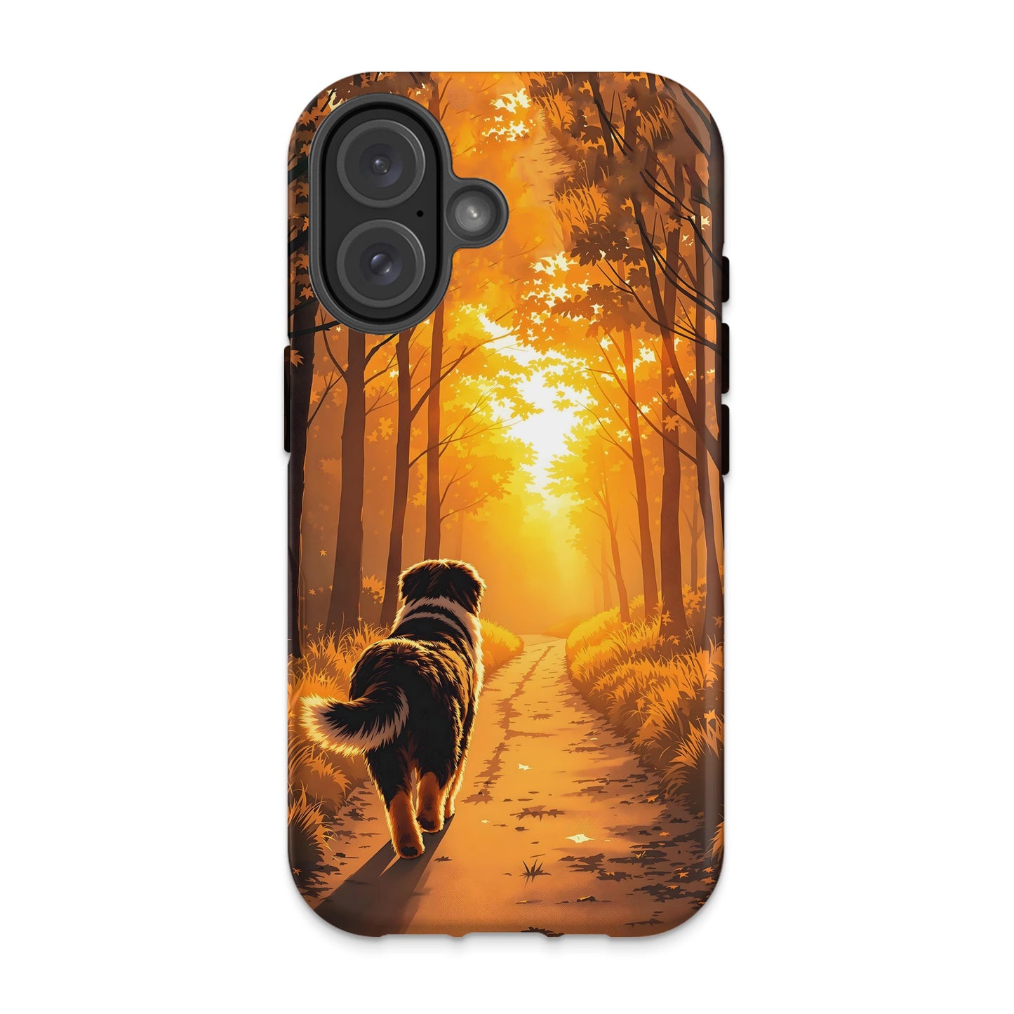 Golden Sunset Walk Dog Case phone case product