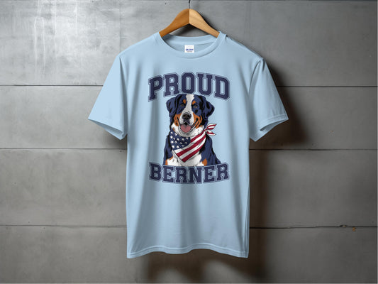 Proud Berner Dog American Flag Design T-shirt product
