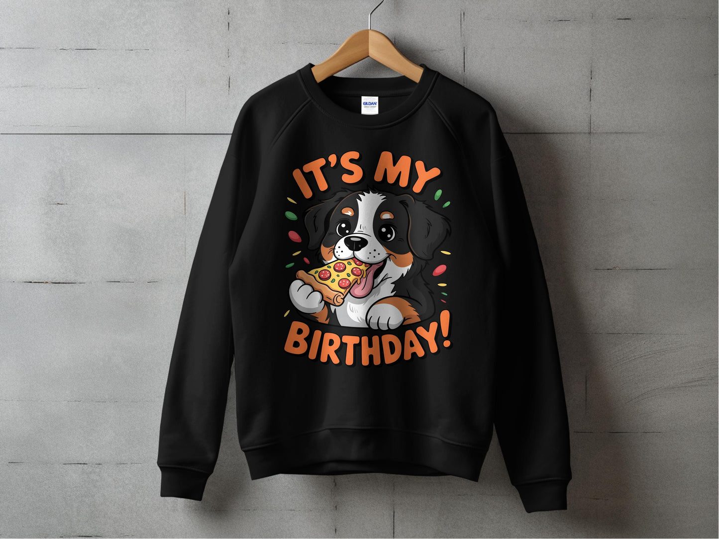 It's My Birthday Cute Dog Eating Pizza Sweatshirt product type