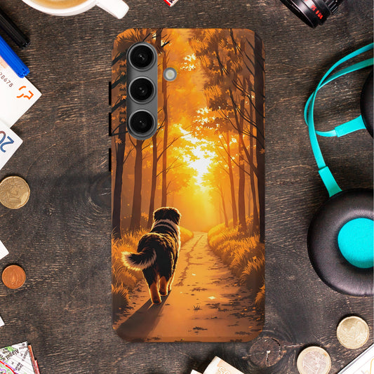 Golden Path Sunset Dog Design on Phone Case product type