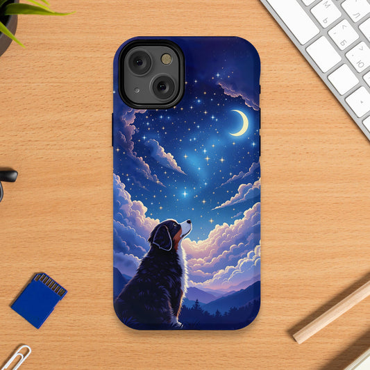 Starry Night Sky with Dog Design Phone Case product