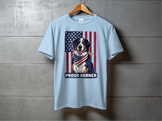 Patriotic Dog American Flag Graphic T-Shirt product type