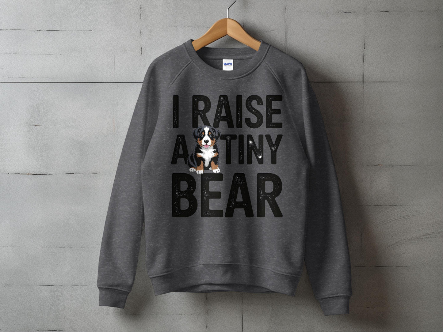 I Raise A Tiny Bear Print Funny Graphic Sweatshirt product type