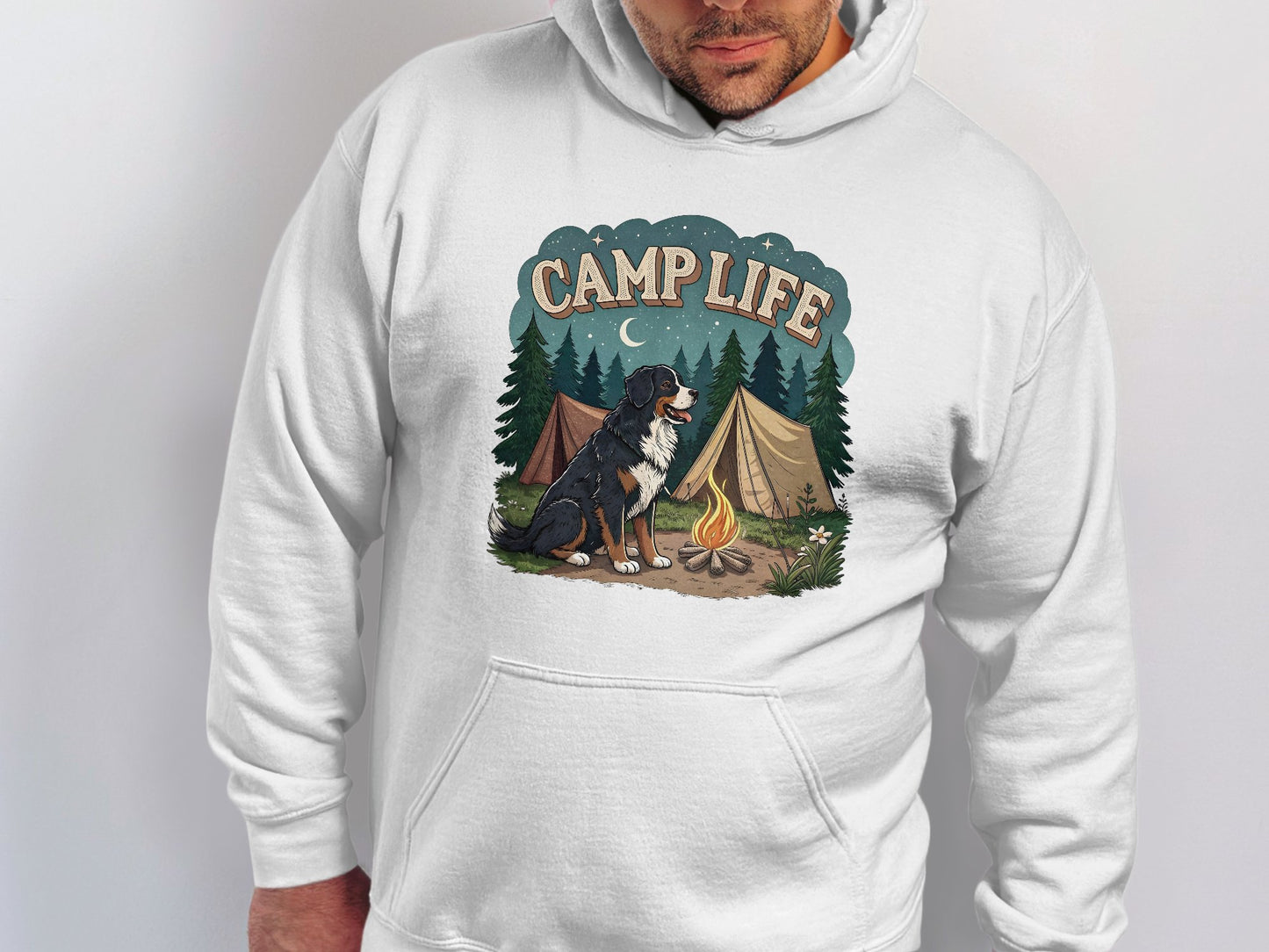 Camp Life Hoodie with Camping Scene Design product type