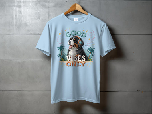 Good Vibes Only Dog with Headphones T-shirt product type