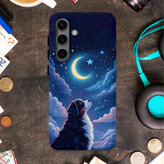 Artistic Dog and Moon Design Phone Case product