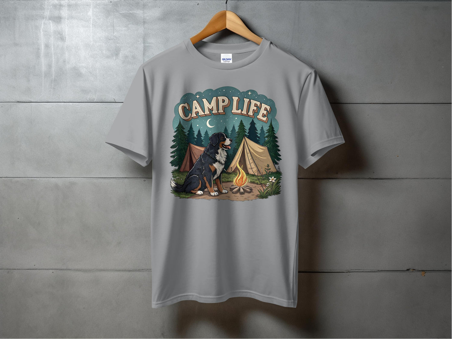 Camp Life Dog Camping Scene Graphic T-Shirt product type