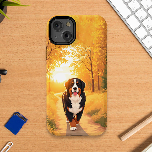 Adorable Dog Walking in Autumn Design Phone Case Product