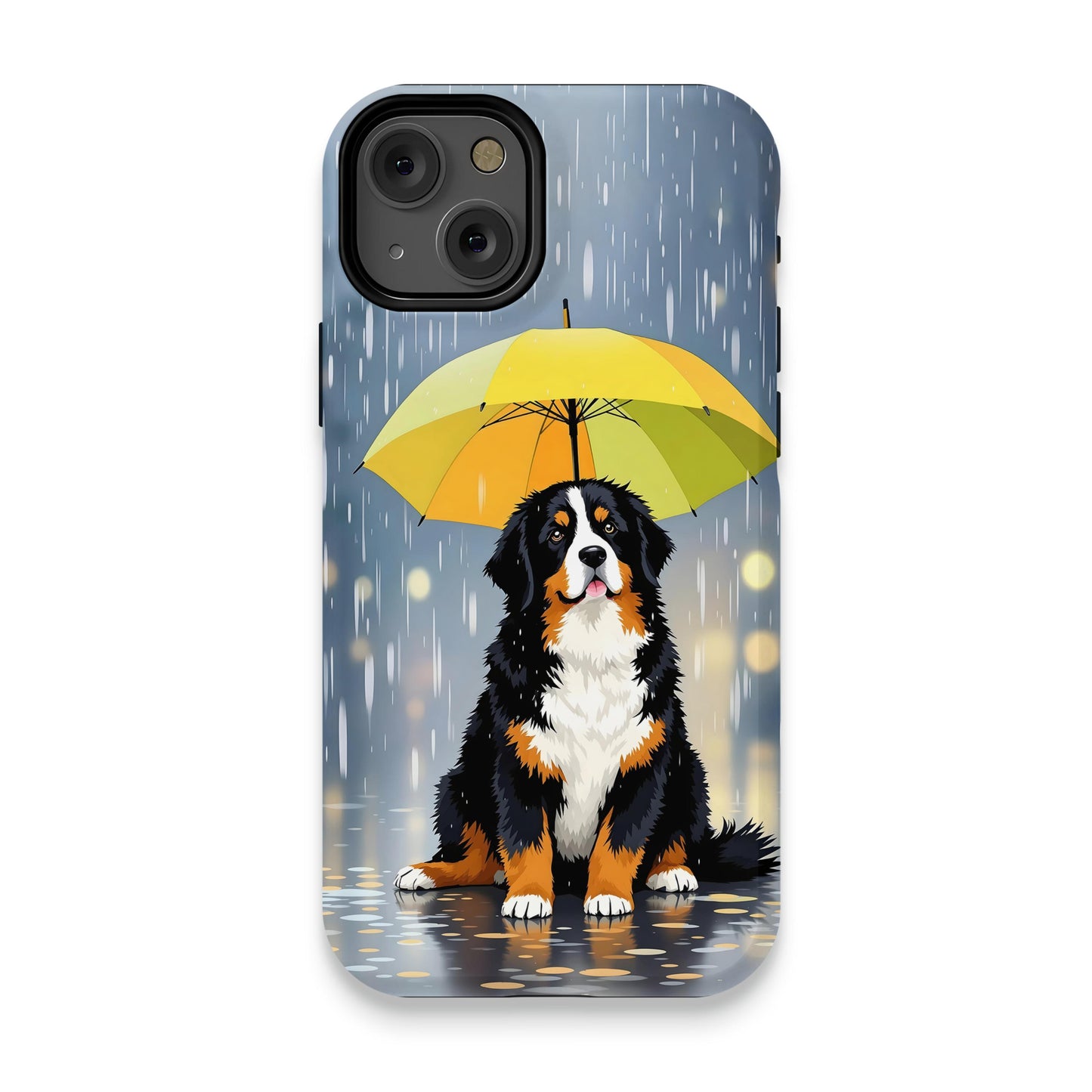 Dog Holding Umbrella in Rain Custom Phone Case product