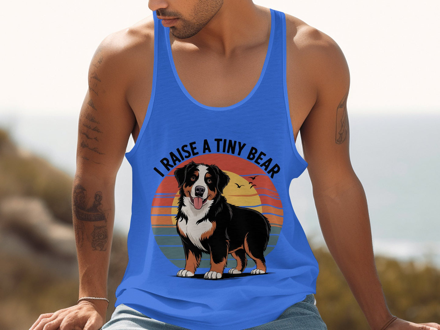 I Raise A Tiny Bear Tank Top Men Fun Graphic product type