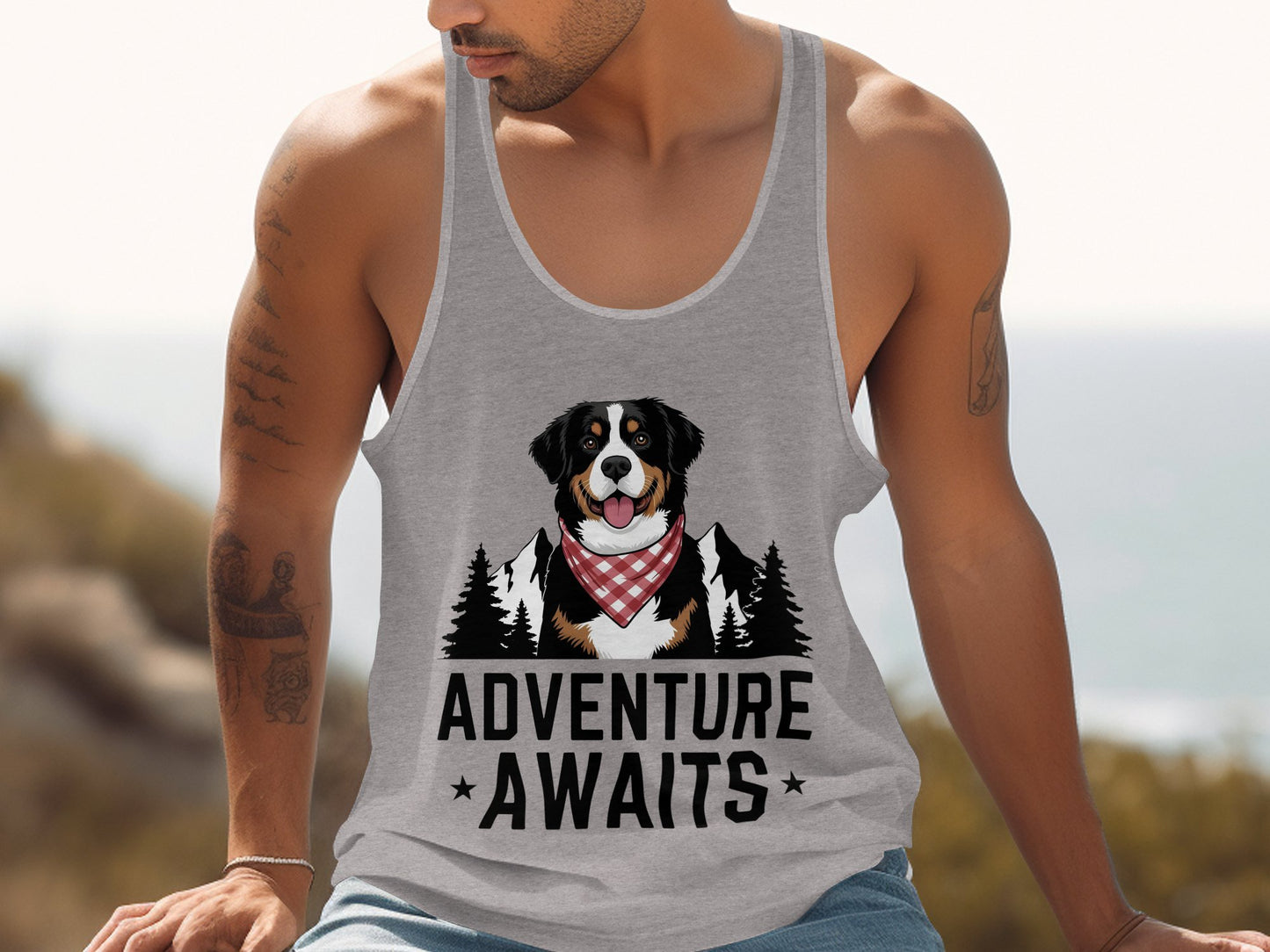 Adventure Awaits Dog Themed Tank Top Shirt product type