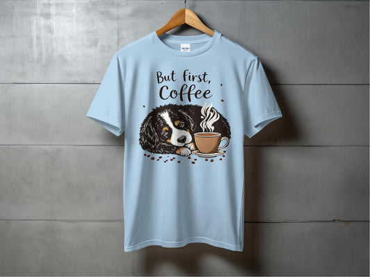 But first Coffee Dog Drinking Coffee Graphic product type