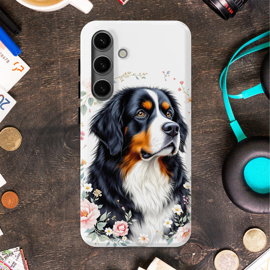 Beautiful Floral Design with Dog Portrait Phone Case product