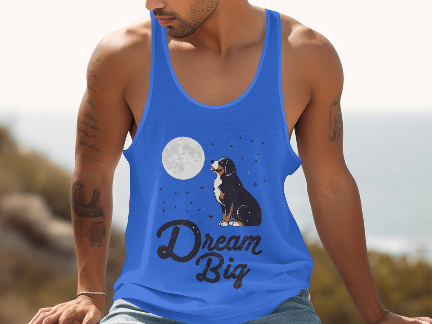 Dream Big Dog Graphic Men's Tank Top product