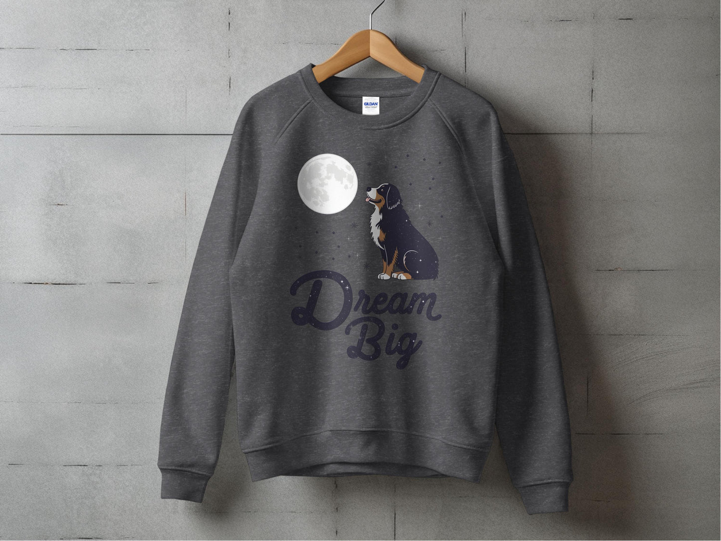 Dream Big Moon Dog Graphic Print Sweatshirt product