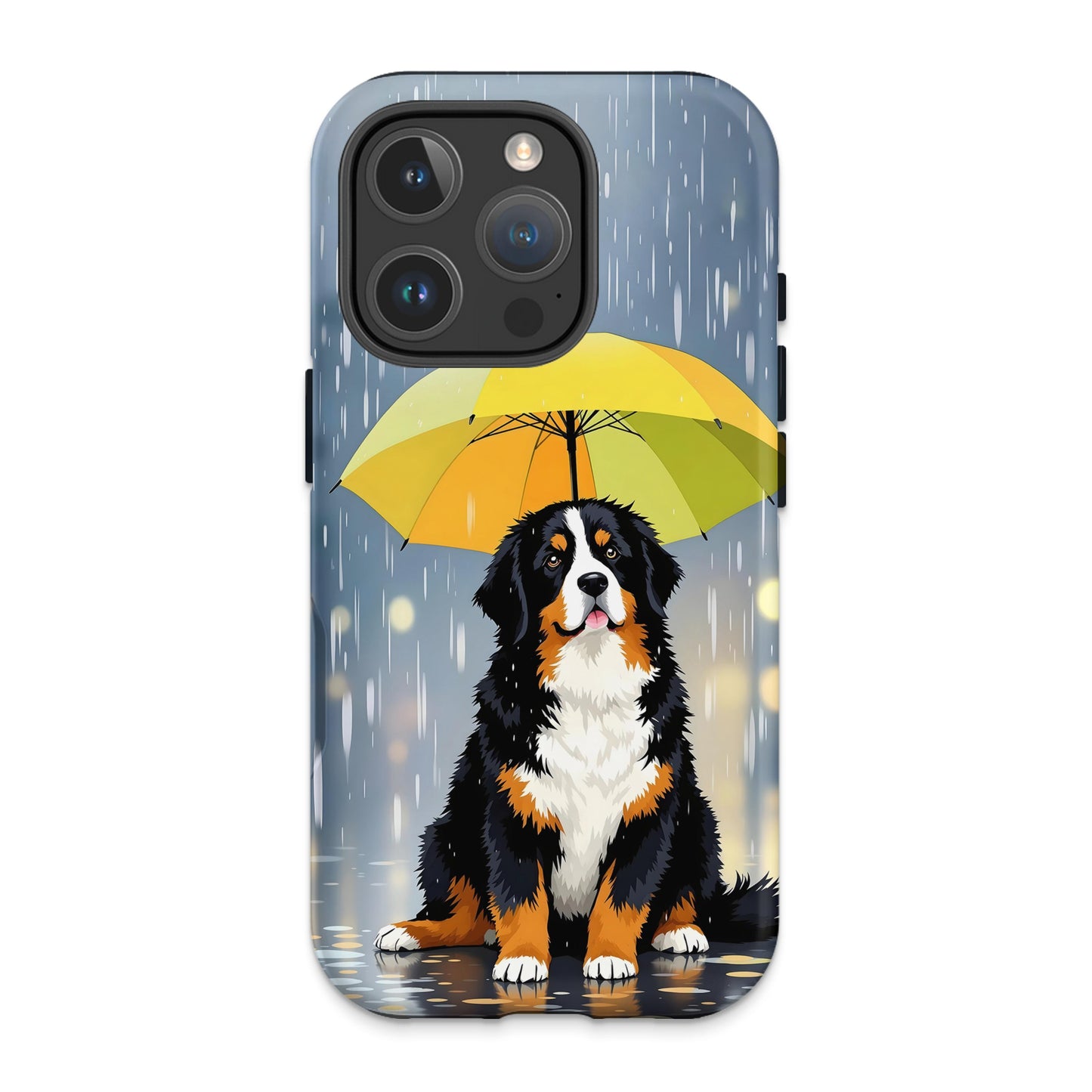 Adorable Dog with Umbrella Rainy Day Phone Case product