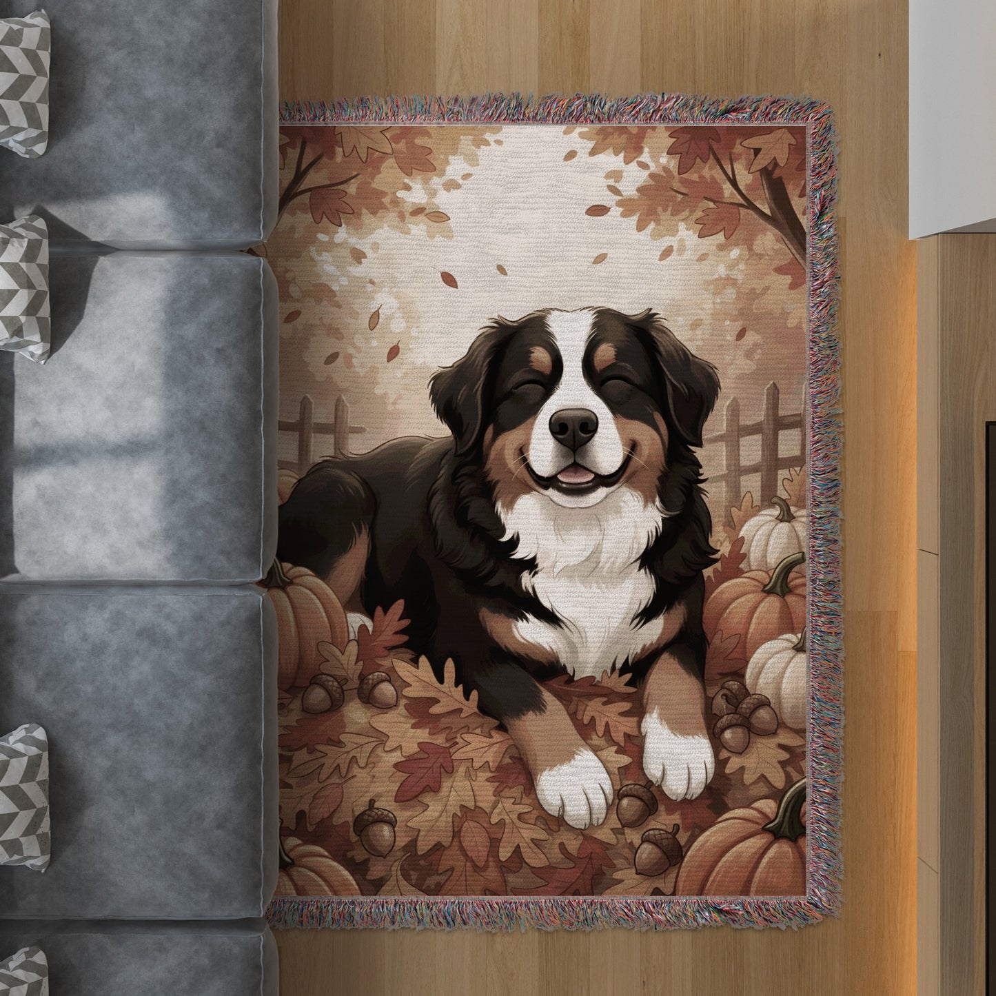 Autumn Canine Blissful Scene Art Rug product
