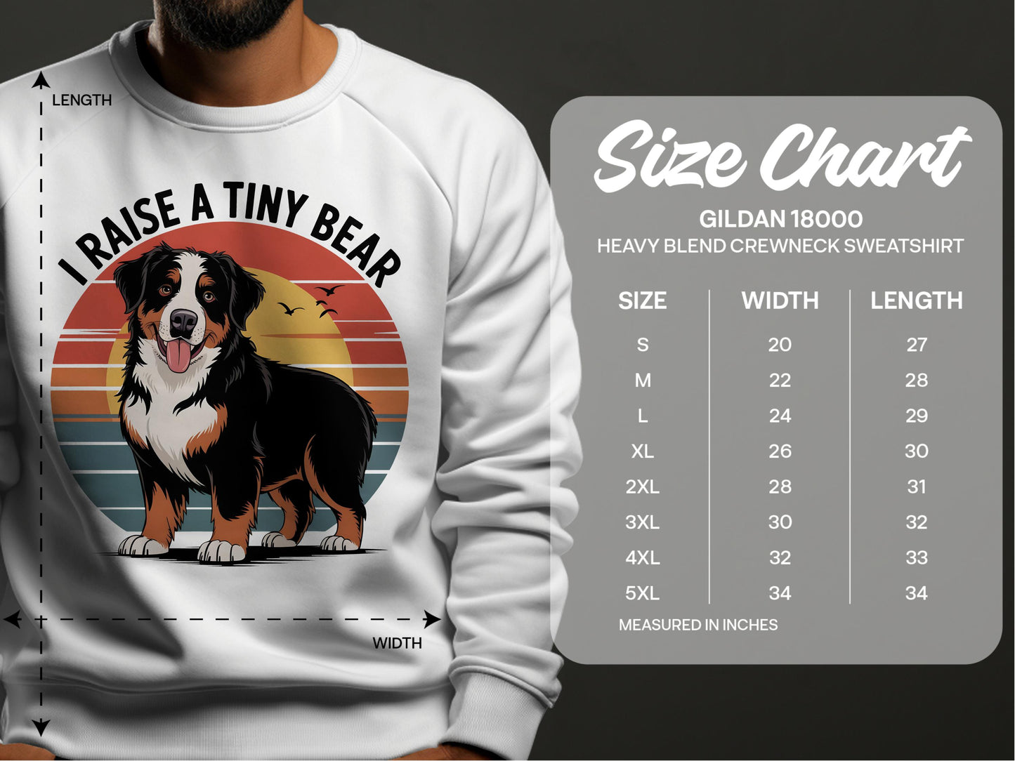 I Raise A Tiny Bear Heavy Blend Crewneck Sweatshirt