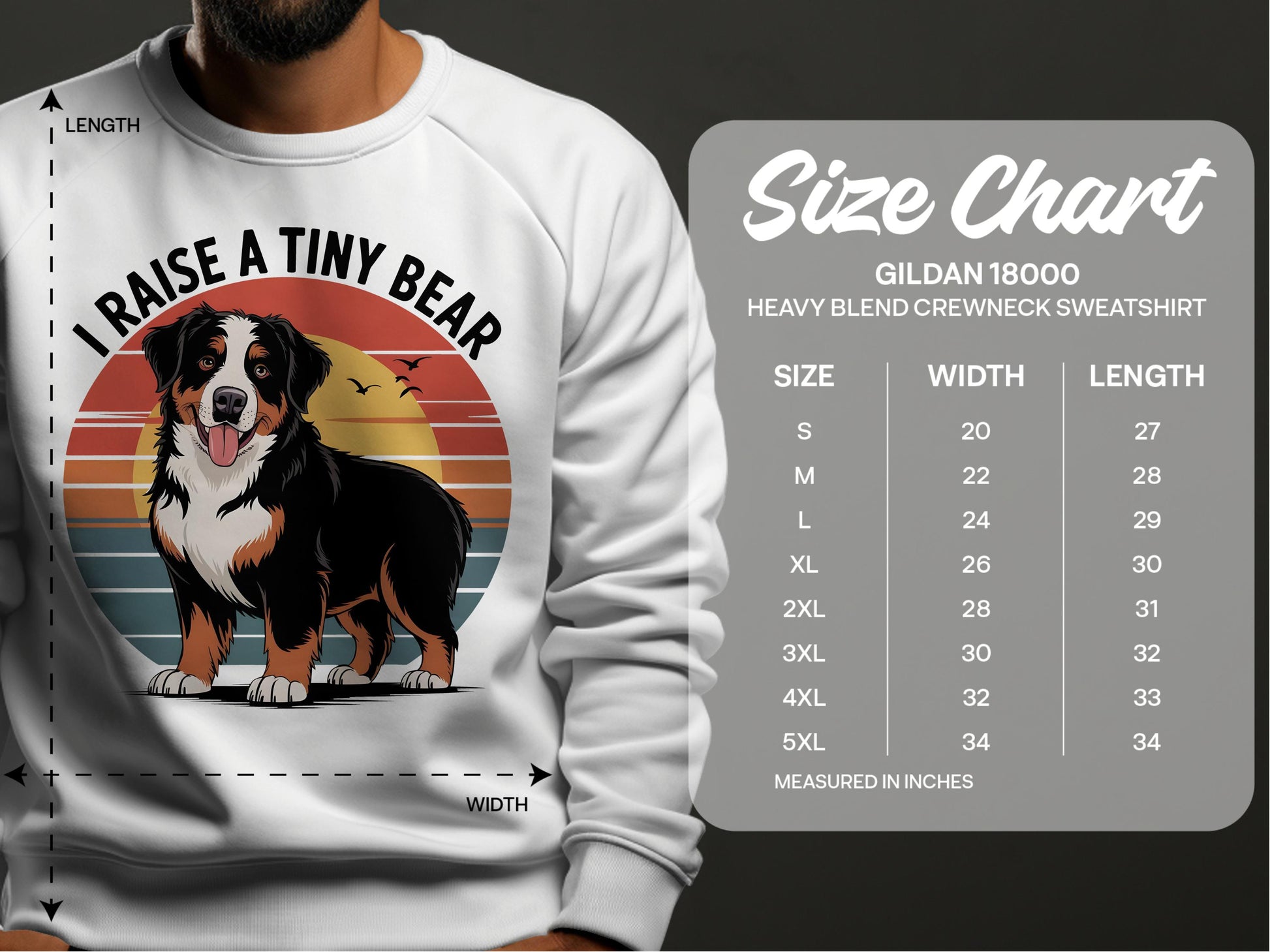 I Raise A Tiny Bear Heavy Blend Crewneck Sweatshirt