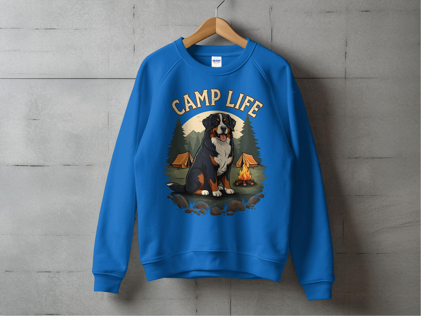 Camp Life Dog Camping Themed Blue Sweatshirt product