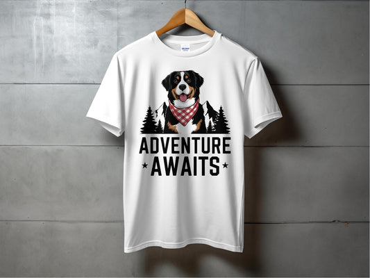 Adventure Awaits Dog Print Graphic T Shirt product