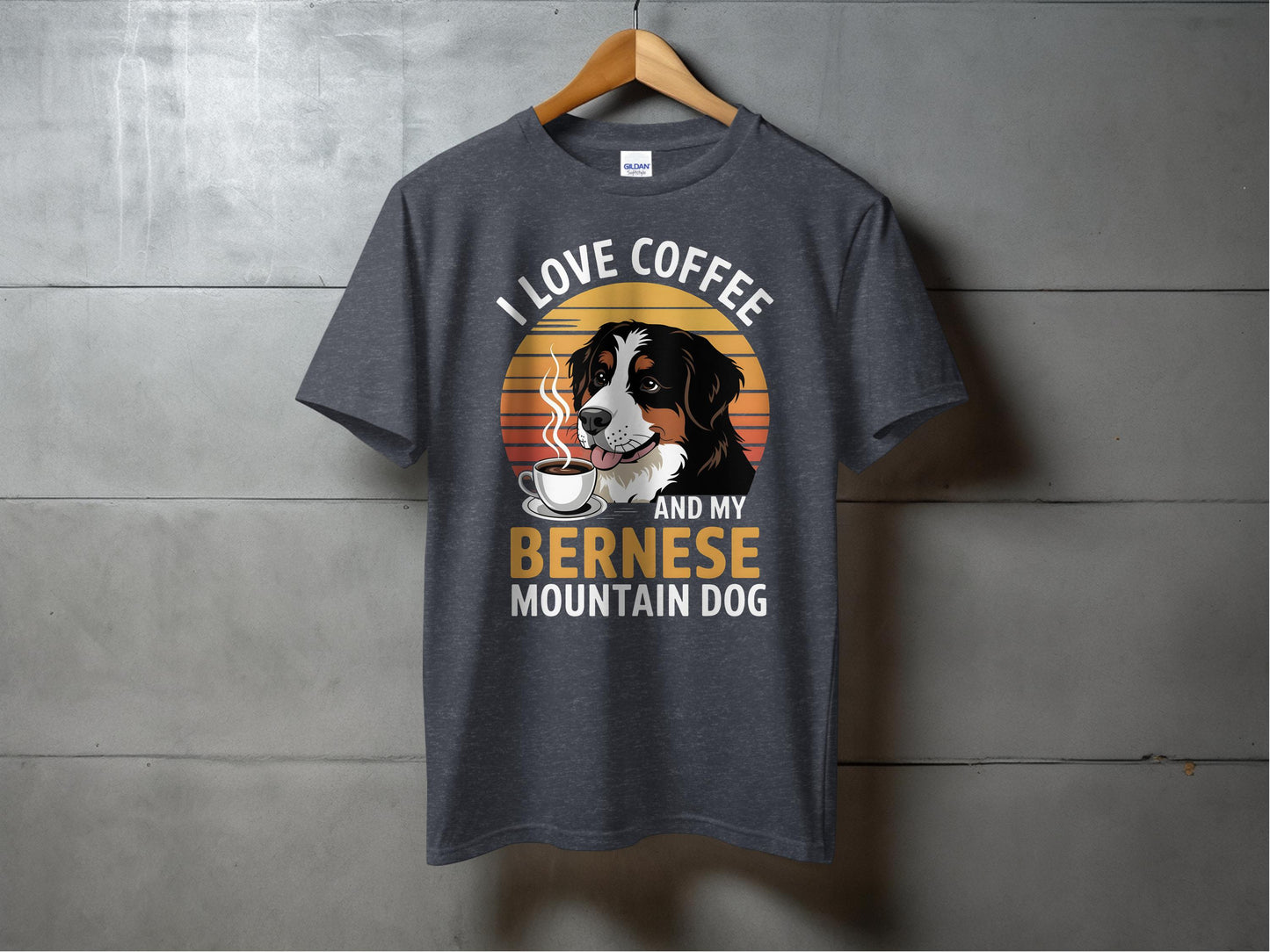 I Love Coffee and Bernese Mountain Dog T-shirt product type