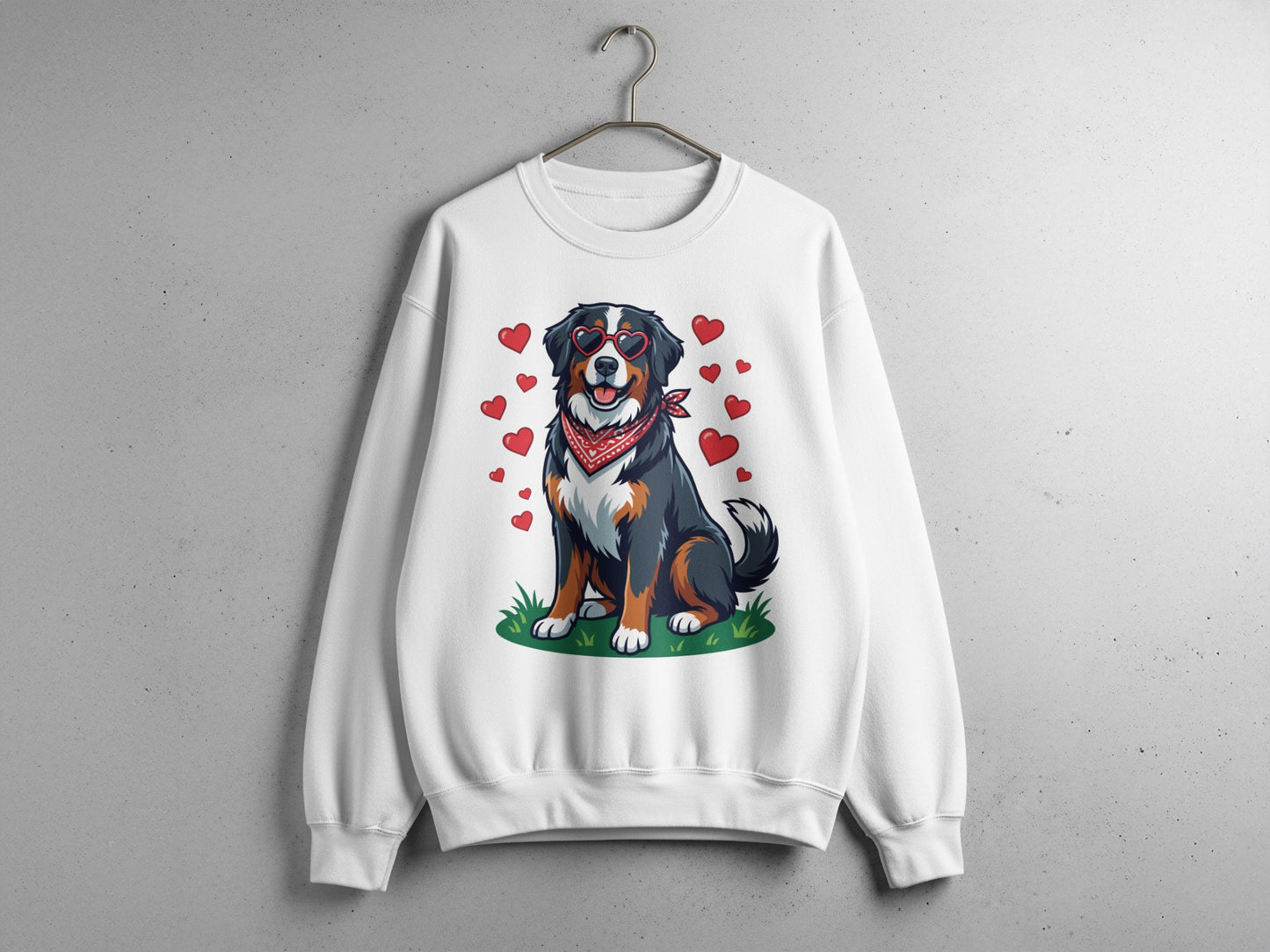 Cute Dog in Heart Glasses Sweatshirt