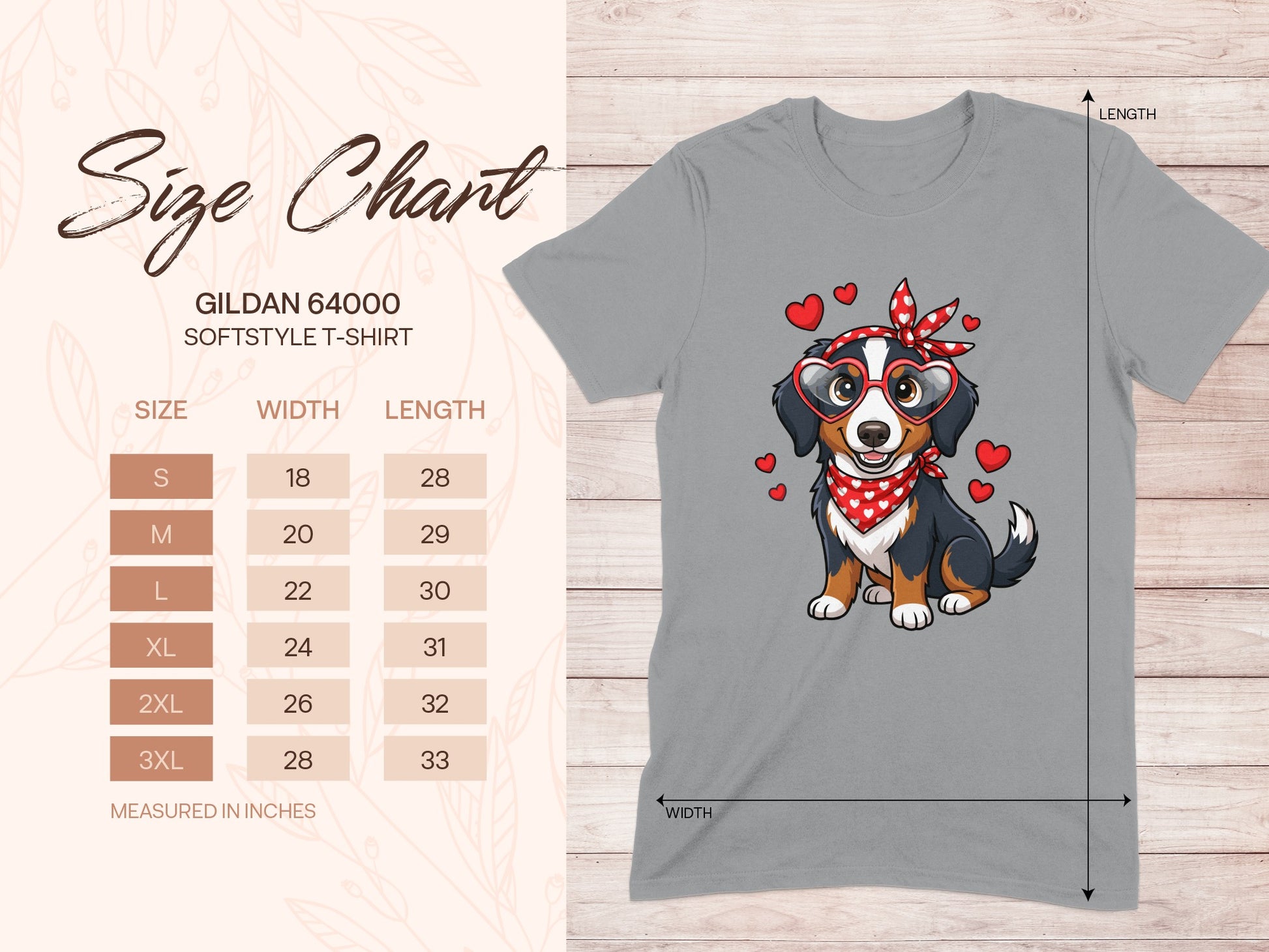 Cute Dog With Glasses and Hearts Softstyle T-shirt