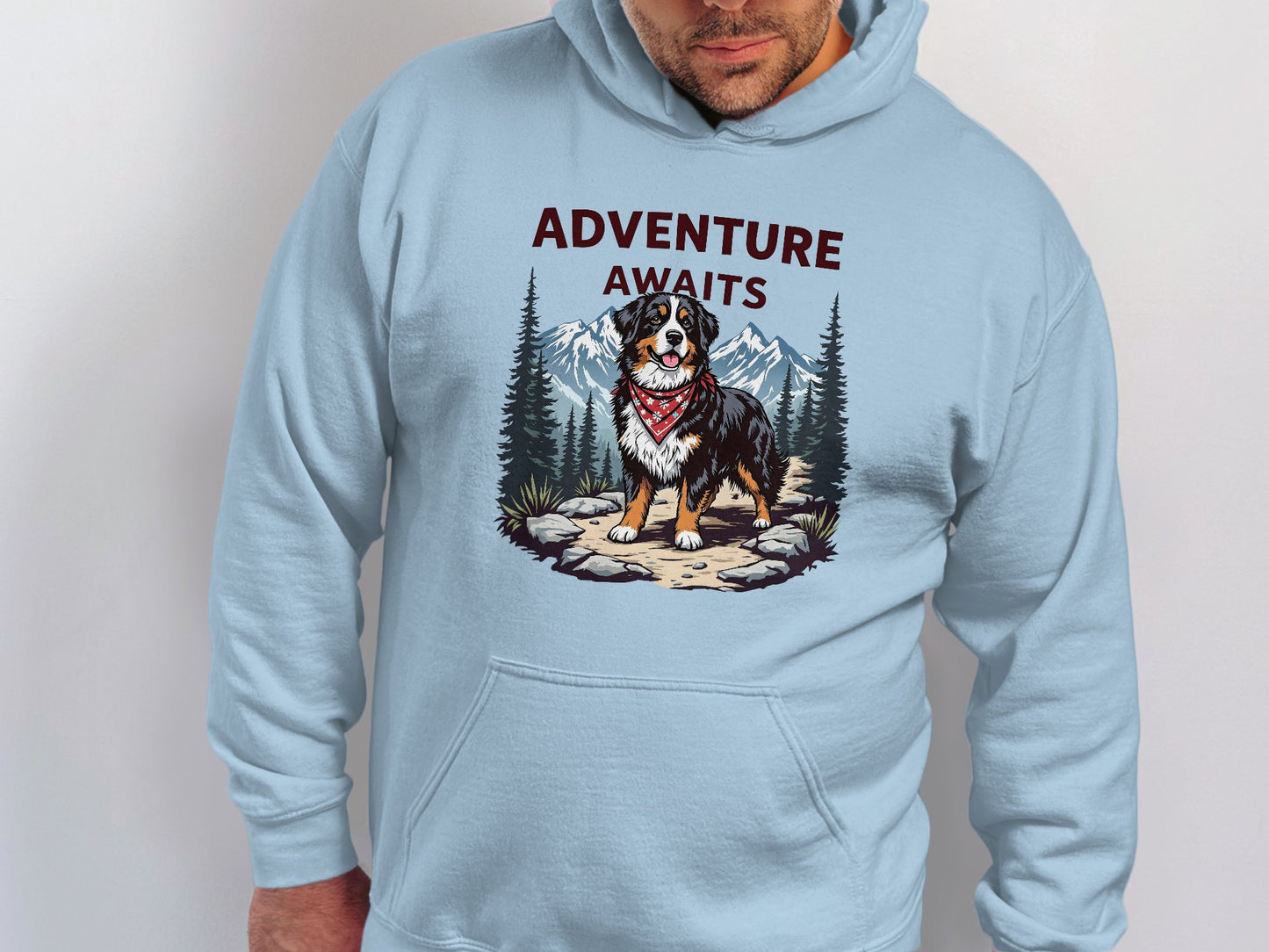 Adventure Awaits Mountain Dog Design Hoodie product