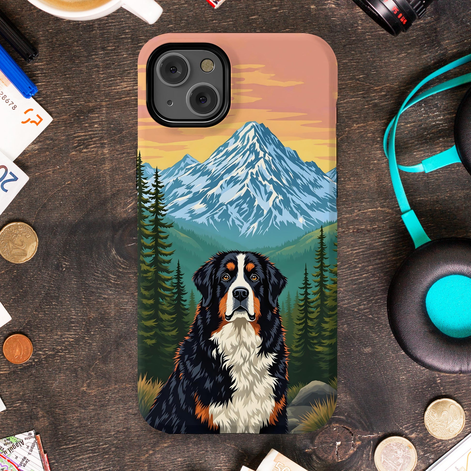 Mountain Scenic Dog Art Protective Phone Case product type