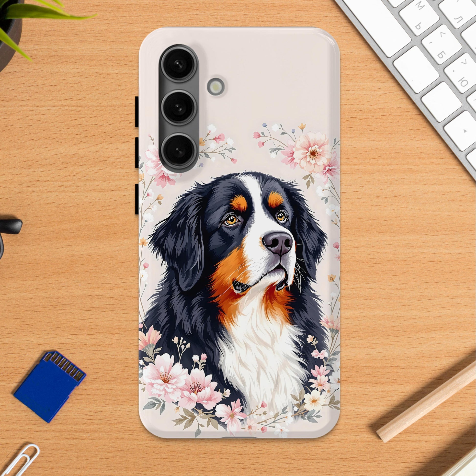 Adorable Dog Design Floral Protective Phone Case product