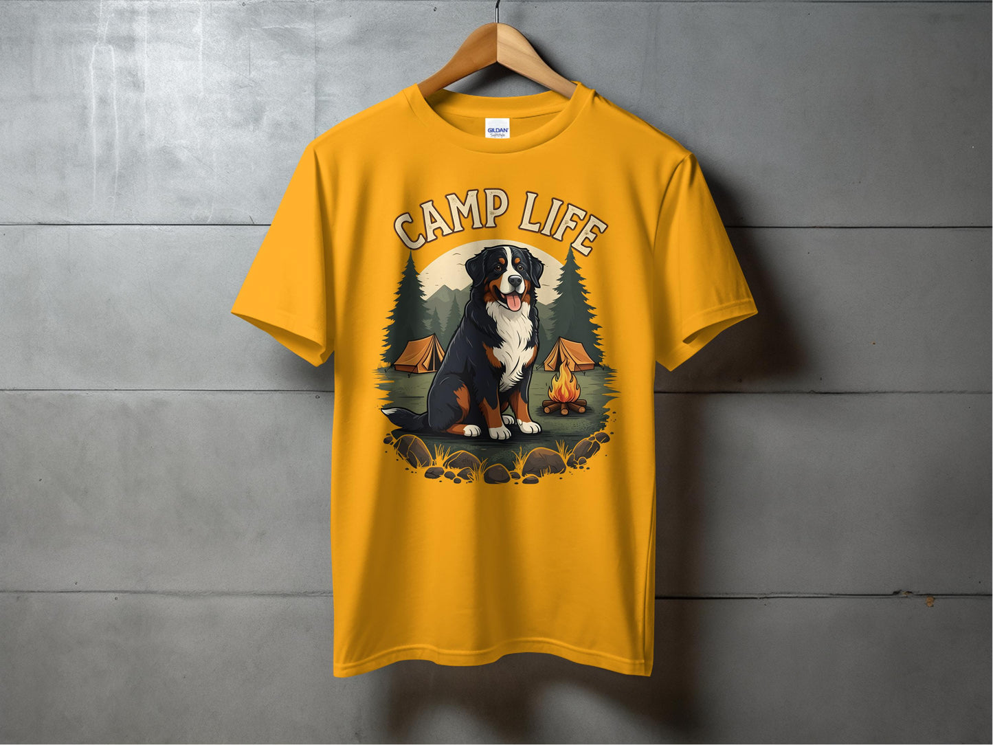 Camp Life Dog and Campfire Graphic T-Shirt product type