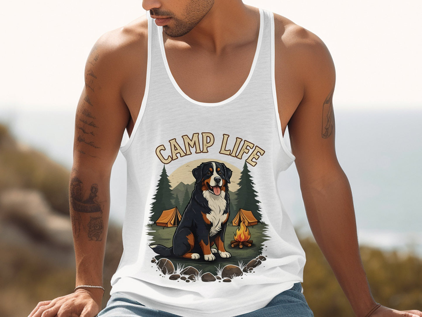 Camp Life Dog Camping Graphic Tank Top product
