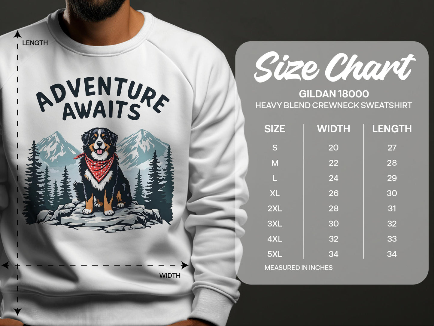 Adventure Awaits Design on Crewneck Sweatshirt product