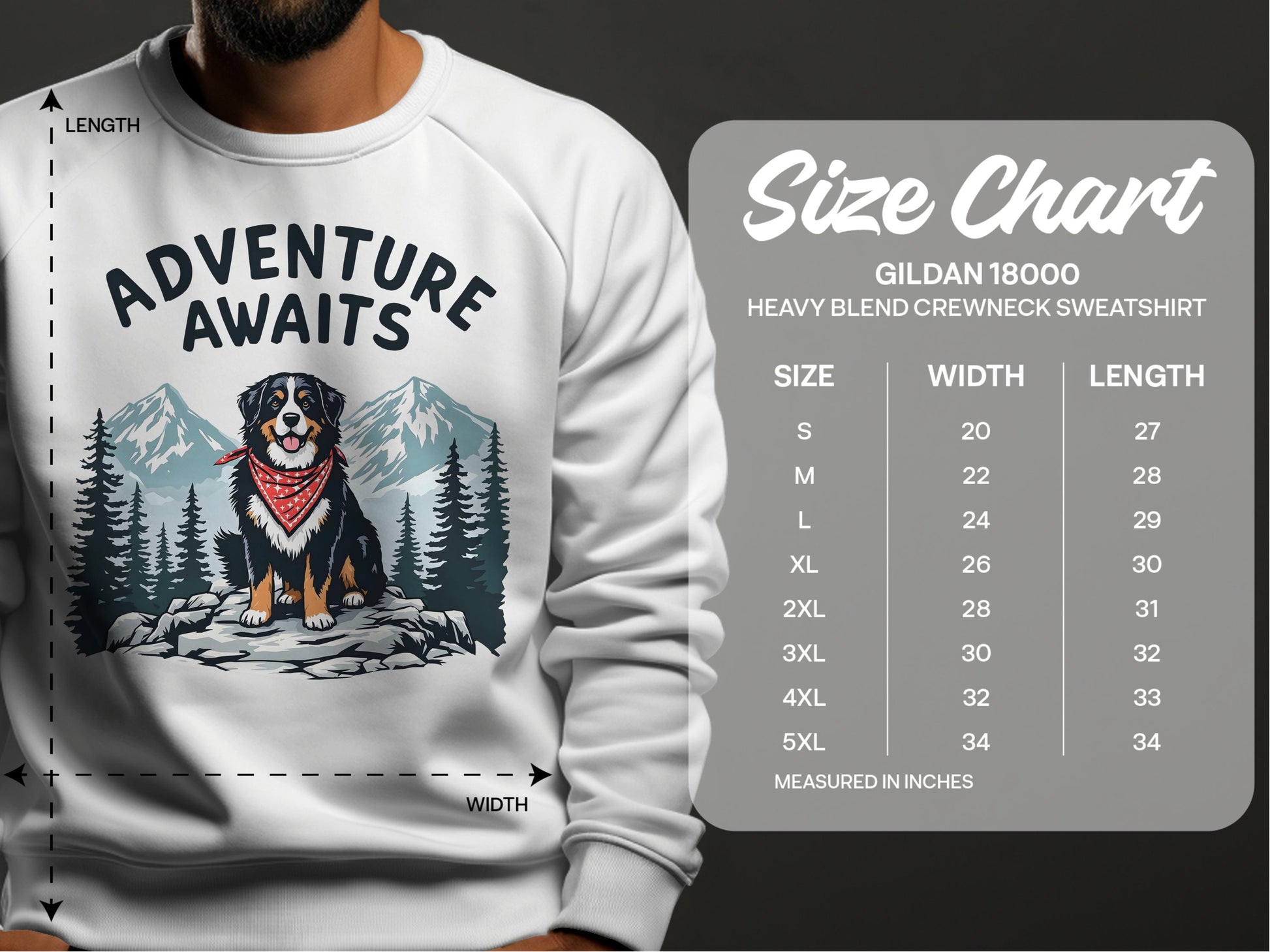 Adventure Awaits Design on Crewneck Sweatshirt product