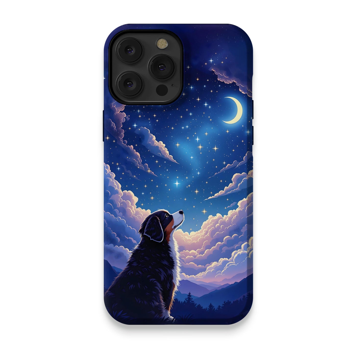 Night Sky Dog and Moonlight Design Phone Case product