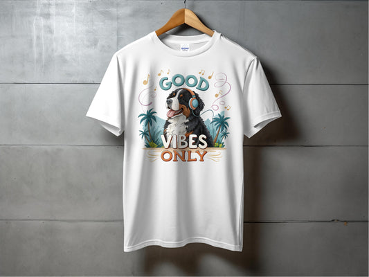 Good Vibes Only Dog with Headphones T-shirt product