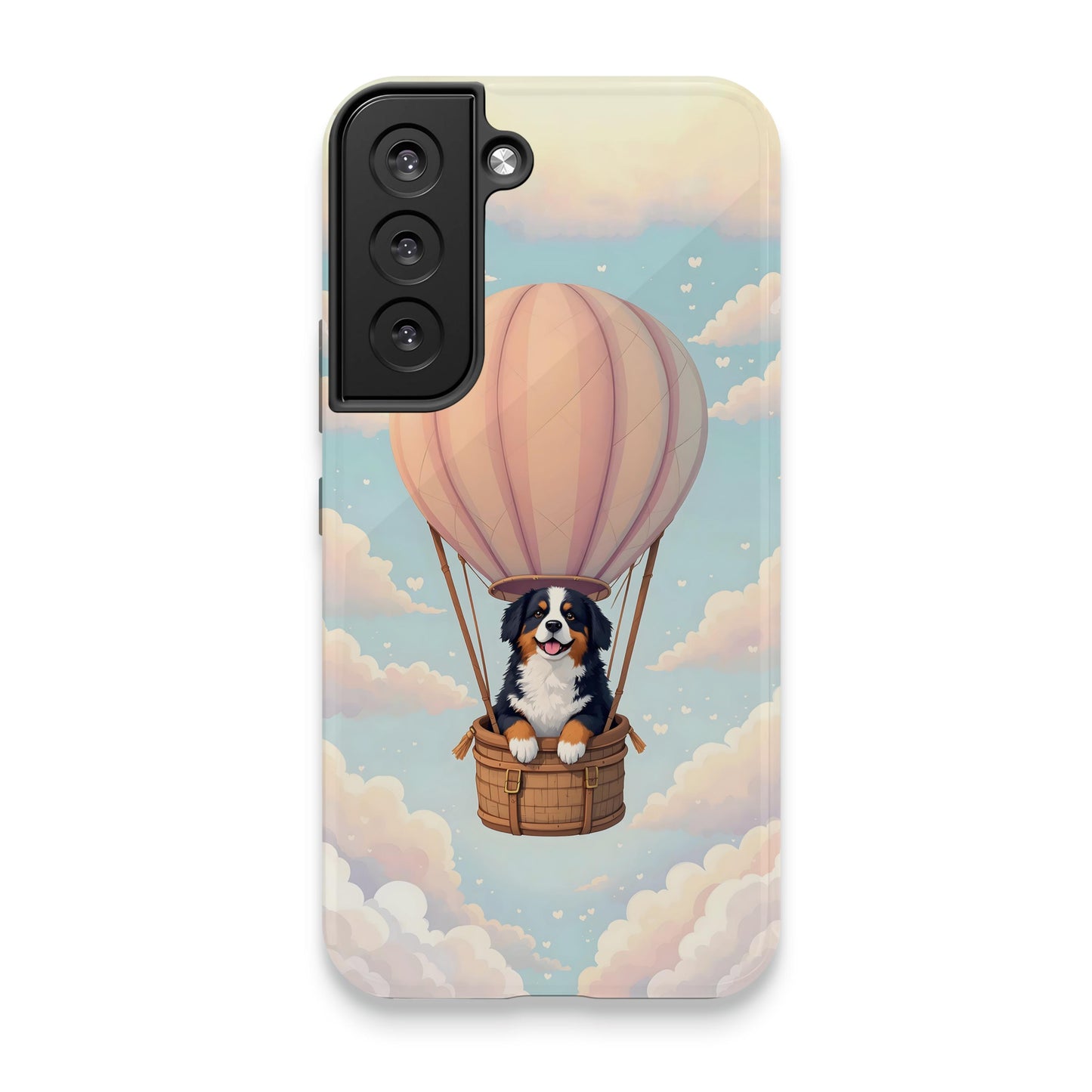 Hot Air Balloon Floating with Happy Dog phone case