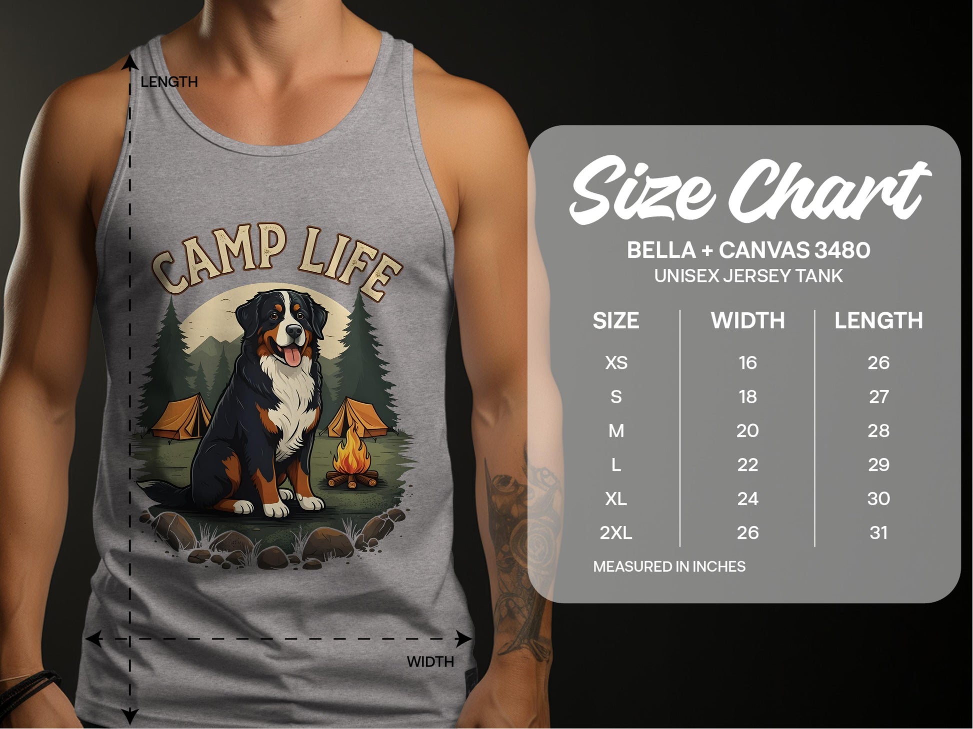 Camp Life Dog Design Unisex Jersey Tank Top product type
