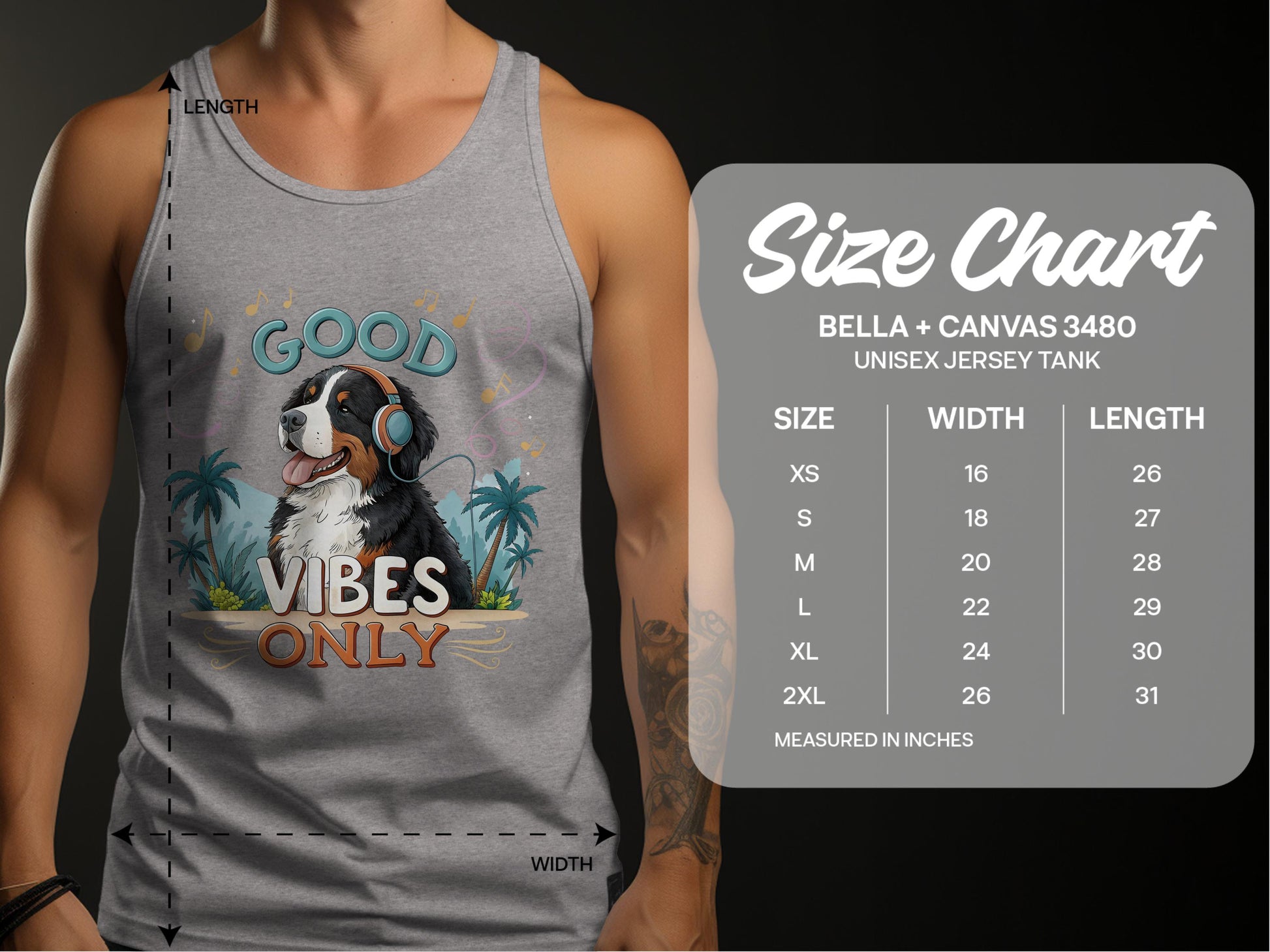 Good Vibes Only Dog Design Unisex Jersey Tank product type