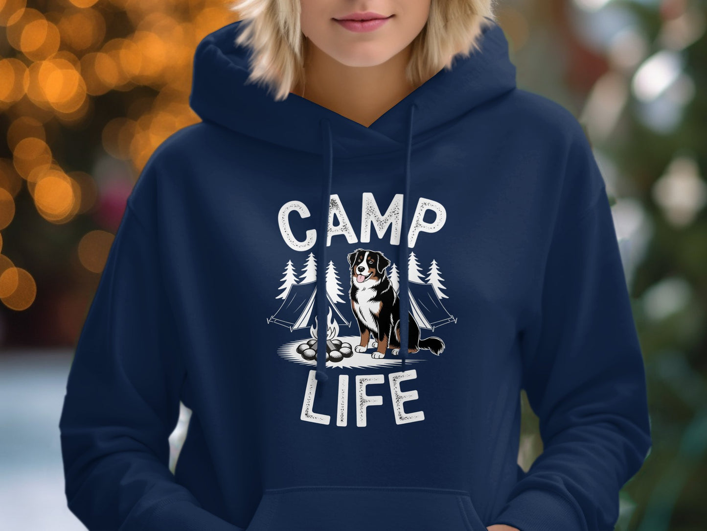 Camp Life Hoodie Featuring Dog and Camping Themed Product