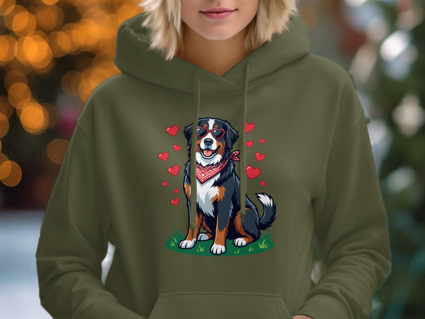 Cute Dog With Hearts Hoodie Perfect Gift Apparel